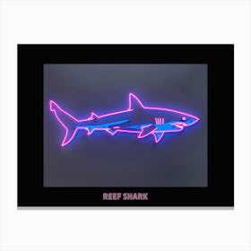 Neon Pink White Tip Reef Shark Poster 5 Canvas Print