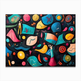 Colorful Art Image Depicting Different Colorful Shapes 1 Canvas Print