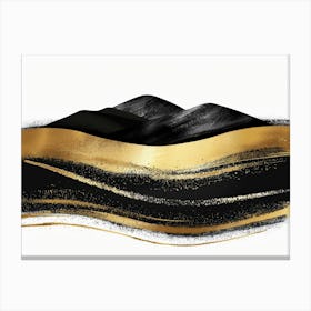 Gold And Black Mountains 8 Canvas Print