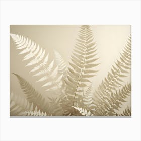 A Photograph Of Fern Fronds In A Muted, Beige Tone, Capturing Their Delicate And Intricate Details Canvas Print