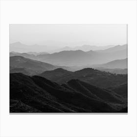 African Mountains In Black And White Canvas Print