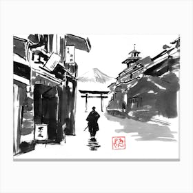 Samurai In The City Canvas Print
