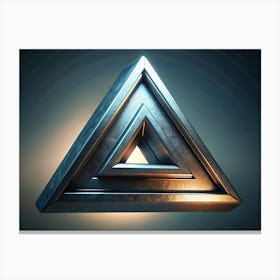 Silver Metallic Triangle Canvas Print