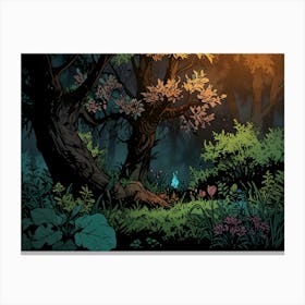 Forest At Night Canvas Print