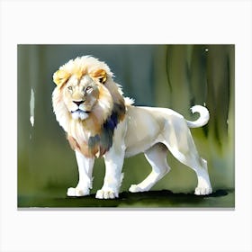 White Lion Painting Canvas Print