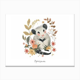 Little Floral Opossum 2 Poster Canvas Print