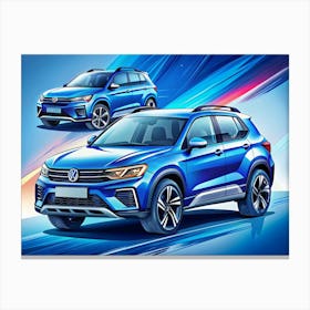 Blue Volkswagen Suv Design Concept Canvas Print