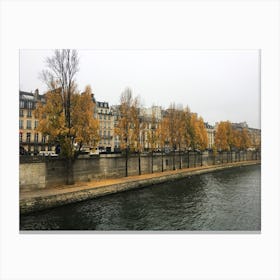 Paris and the Seine in Autumn Canvas Print