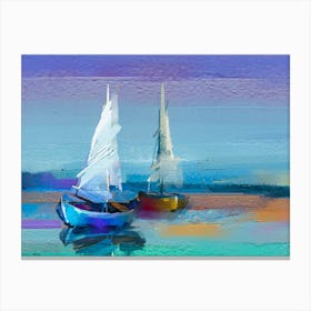 Sailboats On The Water 4 Canvas Print