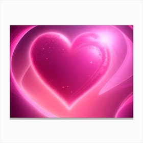 A Glowing Pink Heart Vibrant Horizontal Composition 42 Canvas Print