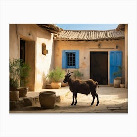 Goat In A Courtyard 1 Canvas Print