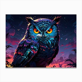 Owl In The Forest 1 Canvas Print