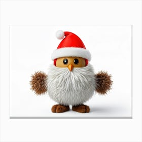 Bubo A Fluffy Winter Stylized Illustration As A Decorative Object For December Donned In A Festive (3) Canvas Print