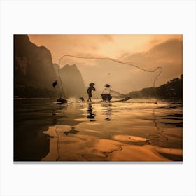 Spread The Fish Nets Canvas Print