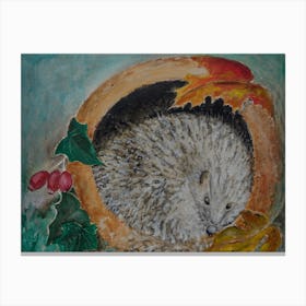 Animal Wall Art, Hedgehog Vibrant Expressions Canvas Print