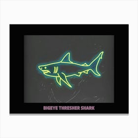 Neon Pink Bigeye Thresher Shark Poster 6 Canvas Print