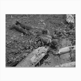 Grant County, Oregon, Malheur National Forest, Lumberjack Drinking From A Spring By Russell Lee Canvas Print