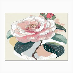 Pink Camellia Flower Canvas Print