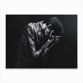 Man Holding His Head Canvas Print