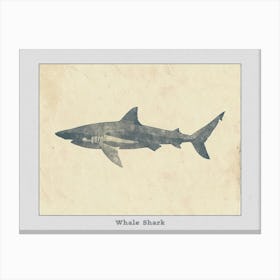 Whale Shark Grey Silhouette 1 Poster Canvas Print
