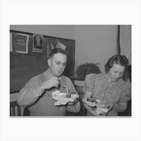 President Of Jaycees And His Wife At Buffet Supper In Eufaula, Oklahoma, See General Caption Number 25 By Russell Canvas Print