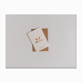 Bunny Greeting Card Canvas Print