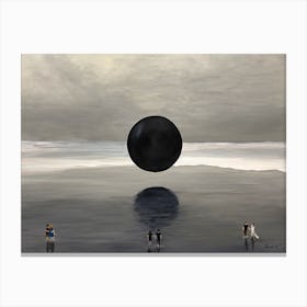 The Orb Floating Object On A Beach Canvas Print
