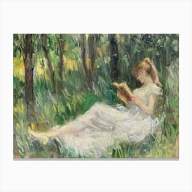 Reading In The Woods 2 Canvas Print