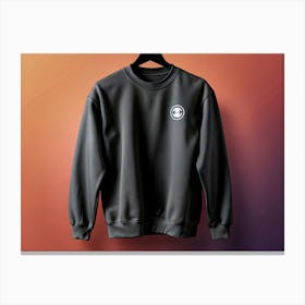 Black Sweatshirt With White Logo Canvas Print