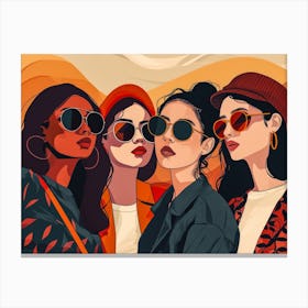Women In Sunglasses Canvas Print