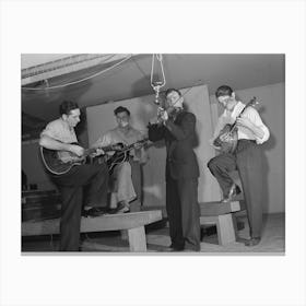 Woodville, California, Fsa (Farm Security Administration) Farm Workers Community Musicians At The Saturday Canvas Print