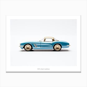 Toy Car 55 Corvette Blue Poster Canvas Print