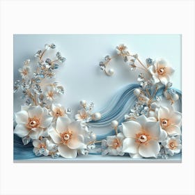 Pearls And Flowers Canvas Print