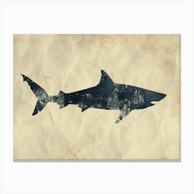 Great White Shark  Grey Silhouette 6 Canvas Print