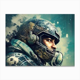 Soldier In A Gas Mask Canvas Print