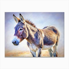 Portrait Of A Donkey In A Painting Style Canvas Print