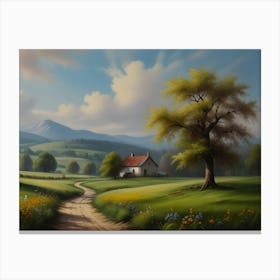 Spring Landscape Oil Painting 07 Canvas Print