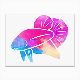 Animal Negative Space ― Betta Fish Blue Head Canvas Print