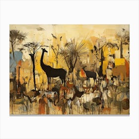 Giraffes In The Wild Canvas Print