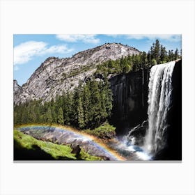Yosemite National Park Waterfall Rainbow Canvas Print