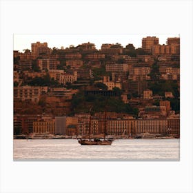 Naples City Wotn Houses Architecure Boat Ship Water Italy Italia Italian photo photography art travel Canvas Print