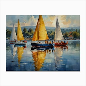 Sailboats On The Water Canvas Print