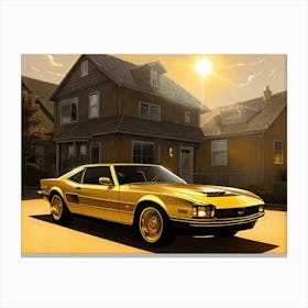 Golden Car Canvas Print