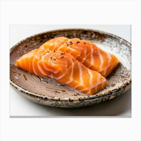 Salmon On A Plate 4 Canvas Print