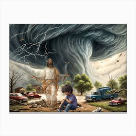 Jesus In The Storm 2 Canvas Print