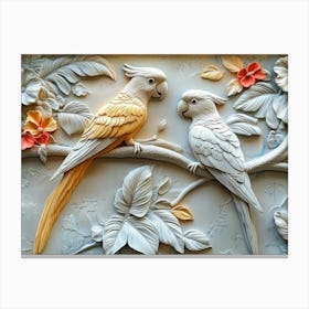 Beautiful Parrot 3d Canvas Print