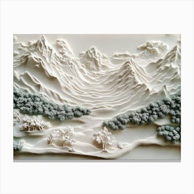 3d Mountain Landscape Canvas Print