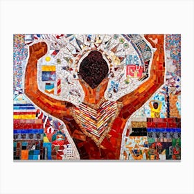 An Abstract Painting Capturing Various Shades Of Human Skin Tones In A Celebratory Mosaic Entwined (1) Canvas Print