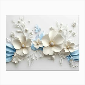 3d Illustration Flowers White Background 1 Canvas Print