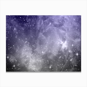 Light Purple Grey Galaxy Space Background Canvas Print